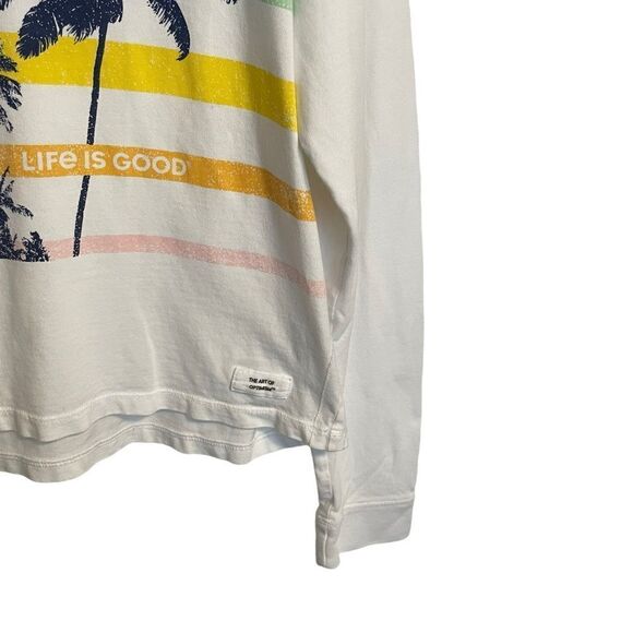 Life is Good Crusher Tropical Beach Long Sleeve Cotton Tee Size MED - Picture 4 of 6